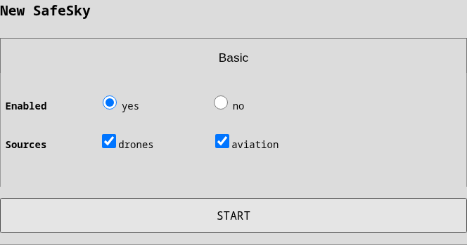 SafeSky configuration in Scout UI
