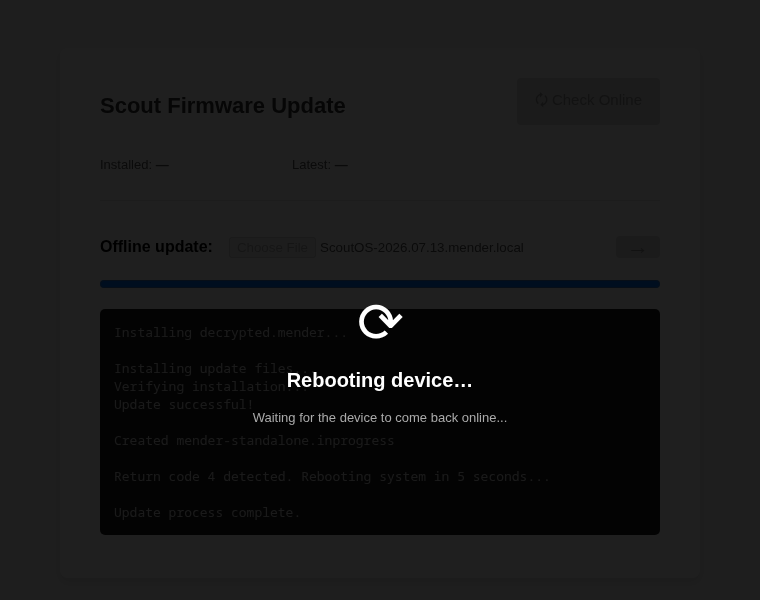 Waiting for reboot